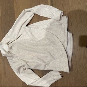 Cream Heathered Athleta Zip-Up Jacket